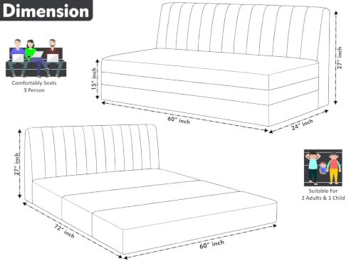 Image of 3-Seater Foldable Sofa Bed with Adjustable Backrest, Modern Velvet Fabric Folding Couch for Living Room, Guest Room & Small Spaces-Black