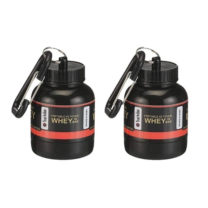 Whey loader Protein Carry Funnel Portable Protein Whey or Supplement Powder Combo Pack of 2 Carrying Whey Funnel and Container Box with Key-Chain (BLACK) 30 ml, Plastic-image-29