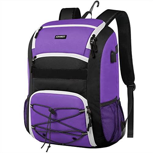 Baseball Backpack, Youth Softball Bat Bag With Vented Shoes Compartment, Lightweight Baseball Bag Tball Bat & Equipment With Fence Hook & Usb Charging Port, For Batting Mitten, Helmet, Teeball Gear #TOP5