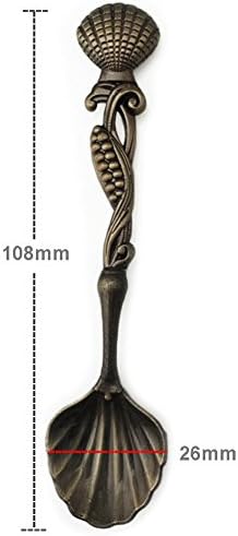 5 Pcs Stainless Steel Retro Coffee ScoopsCoffee Spoon Teaspoon, Royal Style Metal Carved Sweet Snacks Soup Scoops for Kitchen Vintage Dining Bar Tableware