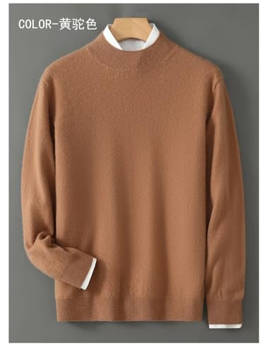 Men's and Winter Long-Sleeved Wool Cashmere Sweater One-Layer Half-Turtleneck Knitted Casual Pullover Loose Jumper3