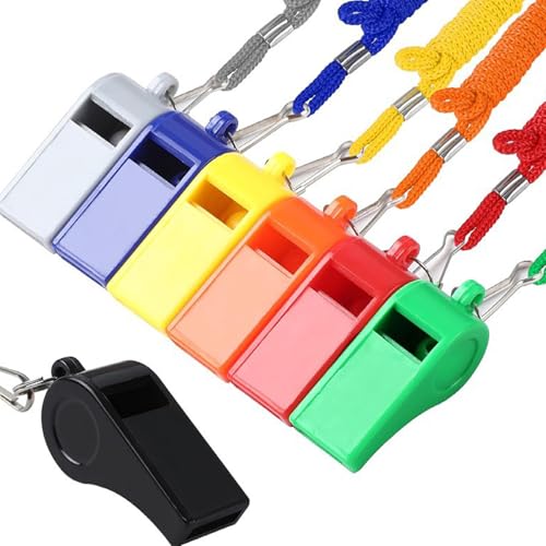 Pack de 12 silbatos deportivos con cuerda para árbitros miniatura 6