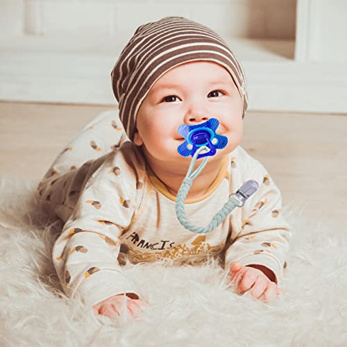 Image of Braided Pacifier Clip for Boys & Baby Girl, Binky Clips Pacifier Holder 100% Handmade Teething Straps Unisex Design