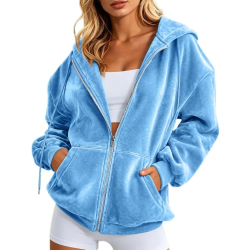 Sweat à capuche femme chaud et ample contre le froid de la mi-saison