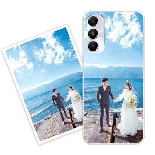 Sunrive Personalised Custom Case compatible with Samsung Galaxy A05s, Soft TPU Clear Shock Absorbing Customised Cover with your own photo, image, Picture, or text Make Your Own Case