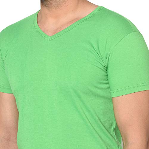 Image of Men's Cotton Blend Half Sleeve V Neck Tshirt