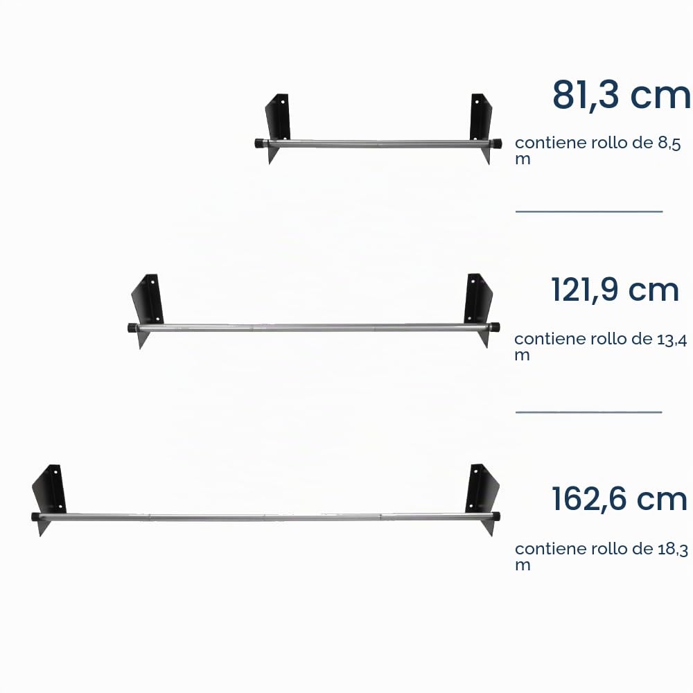 Soporte para Rollo de Montaje en Pared, Longitud Ajustable de 60 Pulgadas (28-60 Pulgadas)