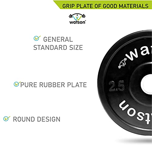 Image of WATSON Dumbbell Plates, 5Kg(2.5Kgx2) 28mm Bumper Weight Plates With 2 Inch Metal Insert, Strength Training Barbell Weights for Home Gym Workouts