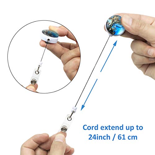 リールキーホルダー Kissralリールキー パスケース リール ストラップ キーホルダー 吊り下げ名札用 クリップ付き 4個セット 3枚目