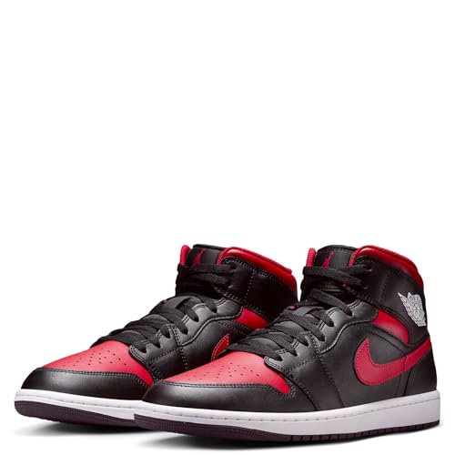 Air Jordan 1 Mid Men's Shoes (DQ8426-067, Black/Summit White/Varsity Red) Size 133