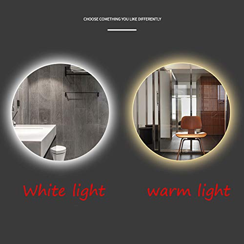 L&ED Round Backlit Led Illuminated Bathroom Mirror, Led Lighted Shaving Mirror, Hotel/Bedroom/Living Room