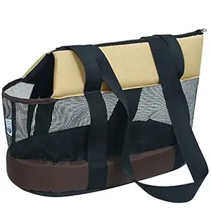 Ali Shipping Small Pet Cats Dogs Carrier Air Vents Mesh Shoulder Bag Carrying Bag Brown L
