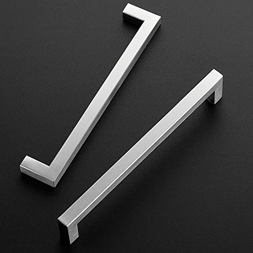 Image of Ravinte 5 Pack 7-1 /2 Inch Square Cabinet Handles - Satin Nickel Pulls, Brushed Nickel Drawer Pulls, Kitchen Hardware for Cabinets and Cupboards
