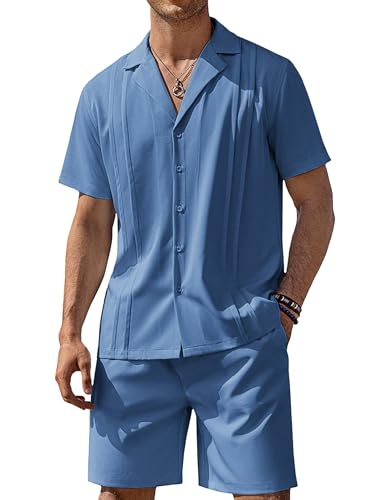 Materiale comodo: set casual da uomo in 2 pezzi realizzati in tessuto morbido e setoso di alta qualità, fresco e traspirante, delicato sulla pelle, per offrirti la massima esperienza di utilizzo.