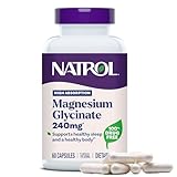 Natrol Magnesium Glycinate Supplements 240 mg - High Absorption - Calm Magnesium Glycinate for Sleep - 60 Capsules, 30 Day Supply