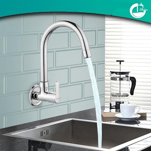 Image of CLINTON Kitchen Sink Cock with 360 Degree Swivel Spout | Kitchen Sink Tap | Kitchen Faucet | Tap for Kitchen Sink (Fusion)
