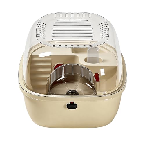 Hábitat para hámster, Transparente, silencioso, ventilado, Parte Que se Puede Abrir, portátil, fácil de Limpiar, Jaula para ratón, para Dormitorio, Oficina, Dormitorio, Sala de Estar, balcón