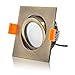 Produktbild Ledox Led Einbaustrahler Set dimmbar & schwenkbar inkl. Einbaurahmen Forma Bronze Messing 230V 6W Modul inkl. Trafo extra flach für Niedrigdecken (5er Set 3000k warmweiß mit 120° Abstrahlwinkel)