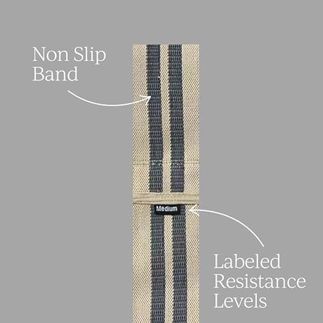 Resistance Bands Set for Women & Men, 3 Pack, Neutrals, Anti-Slip Fabric Bands for Booty, Legs & Thighs