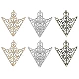 6Pcs Elegant Triangle Shirt Collar Pin Fashionable Hollow Pattern Shirt Collar Pins Simple Nobe Brooches Accessories Palace for Men Women Shirt Suit