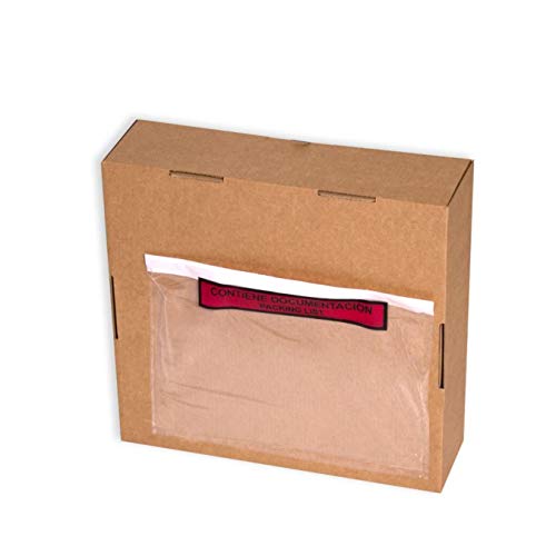 Sobres de envío transparentes porta-documentos, 1000 unidades, 225 x 158 mm, Sellado automático