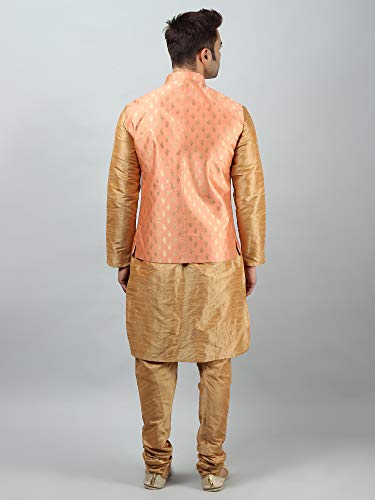 Image of Uri and MacKenzie Men's Silk Blend Kurta Pajama with Designer Ethnic Nehru Jacket /Modi Jacket