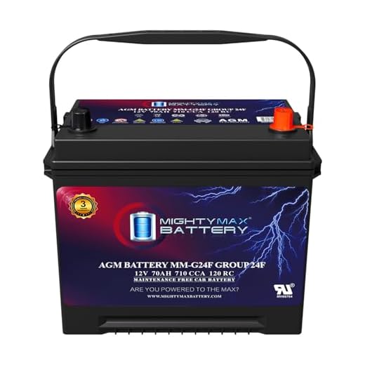 Mighty Max Battery MM-G24F Start and Stop Car BCI Group Size 24F 12V 70Ah, 120RC, 710 CCA Rechargeable AGM Car battery