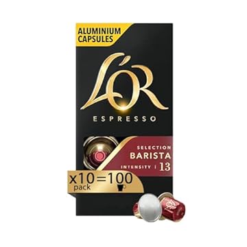 L'Or - Caffè Espresso Barista - 100 Capsule In Alluminio - Intensità 13 - Compatibili Con Macchine Nespresso®* Original - 10 Confezioni