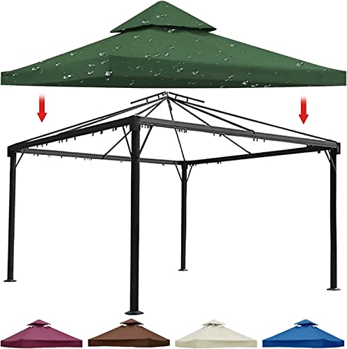 Cubierta de repuesto impermeable de 3 x 3 pies, cubierta de 2 niveles con ventilación de aire para patio al aire libre, pérgola, barbacoa, jardín, toldo para el sol, refugio climático