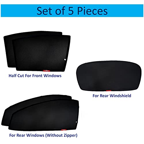 Image of KINGSWAY Accessories Magnetic Car Sunshades Only Compatible with Mahindra XUV 3XO (Year 2024 Onwards), Half Cut with Fix Rear Windshield - Heat-Resistant Custom-Fit Sun Shade, Pack of 5 Pcs