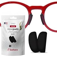 Setex Gecko Grip Glasses Nose Pads (5 Black Pairs) - Anti-Slip Nose Pads for Glasses, Micro-Structured Fibers, Ultra-Strong Grip and Ultra-Soft, Self Stick Adhesive, 1 x 7 x 16 mm