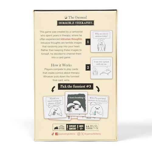 Exploding Kittens Horrible Therapist: Core Game Edition - Hilarious Adult Card Game for 3-8 Players, Ages 17+ - Party Games & Family Game Night Fun