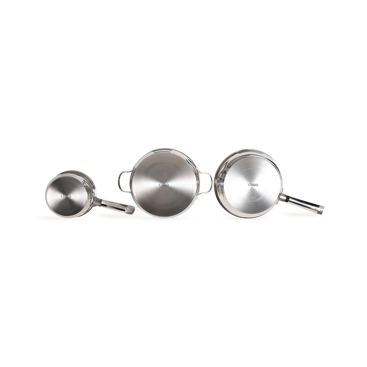 Batterie De Cuisine 5 Pièces Livoo - Casserole, Poêle, Faitout, Couvercles, Inox Induction - 2