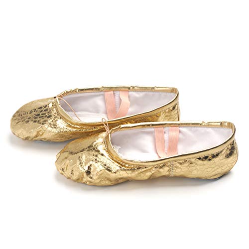 Missfiona WBALLET8_A09 Womens Leather Ballet Belly Slippers Ballroom Dance Shoes thumb #2