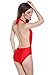 Brazilian High Waist Bikini Sexy Triangle Push Up One Piece Swimsuits in Women Red