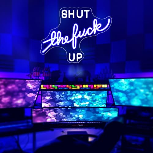 Image of Neon Sign, JGHTURIE Led Neon Signs for Wall Decor Blue Light Up Sign Office Gamer Room Man Cave for Wall Decor USB Powered