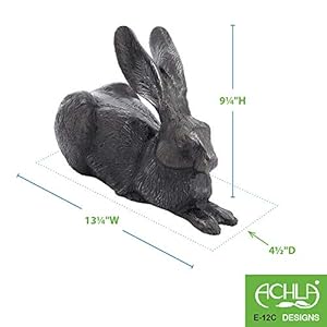 Achla designs e 12c rabbit garden statue charcoal  urban country home decor