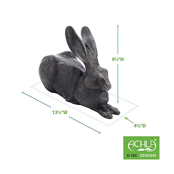 Achla designs e 12c rabbit garden statue charcoal  urban country home decor
