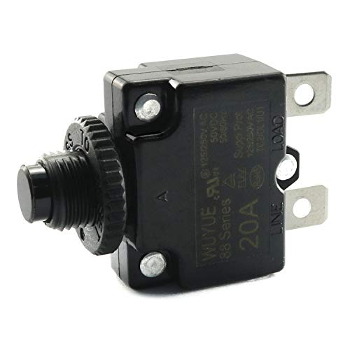 Ruiling 1-Pack Thermal Switch Circuit Breaker Overload Protector 20A Mini Size Push Reset Button Switch #TOP3