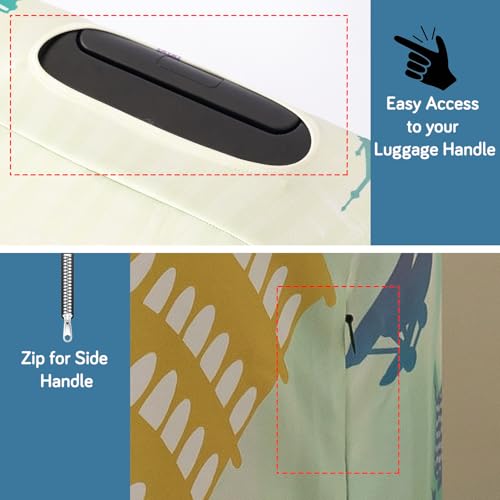 Image of HOKIPO 220gsm Durable and Washable Suitcase Covers for Trolley Suitcase, Large (26-27inch) - Skyline Compass (AR-6345-D2)