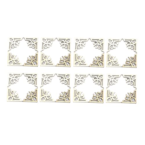 JEWEDECO 100pcs Wooden Slices Scrapbook Stickers for DIY Decor Corner Embellishments Brown Scrapbook Kit