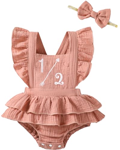 Baby Girls Half Birthday Outfit 1/2 Birthday Clothes Romper Half Way to One Birthday Bodysuit
