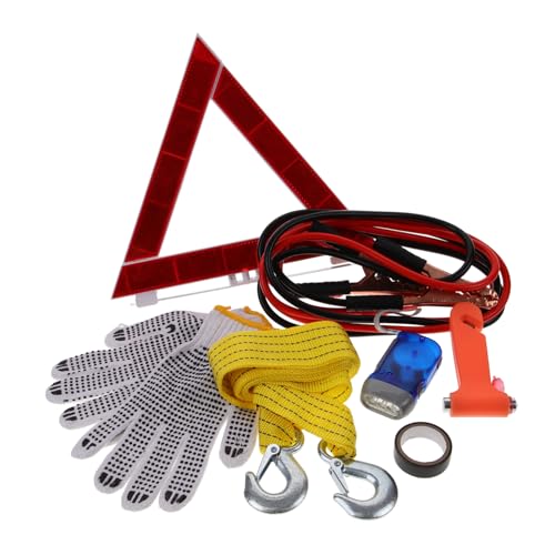 TOPPERFUN Trousse D'outils Multifonction pour Véhicule Compact 8 Pièces, Ensemble D’outils Automobiles D'urgence Routière, Équipement Essentiel Auto Toutes Saisons, Kit de Secours pour Conducteurs