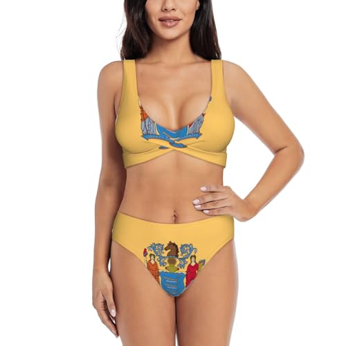 Maillot de bain 2 pièces New Jersey pour femme avec haut bikini