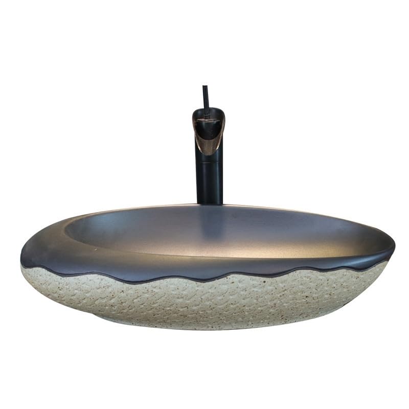Vasque à poser céramique de style européen et forme ovale pour salle de bain