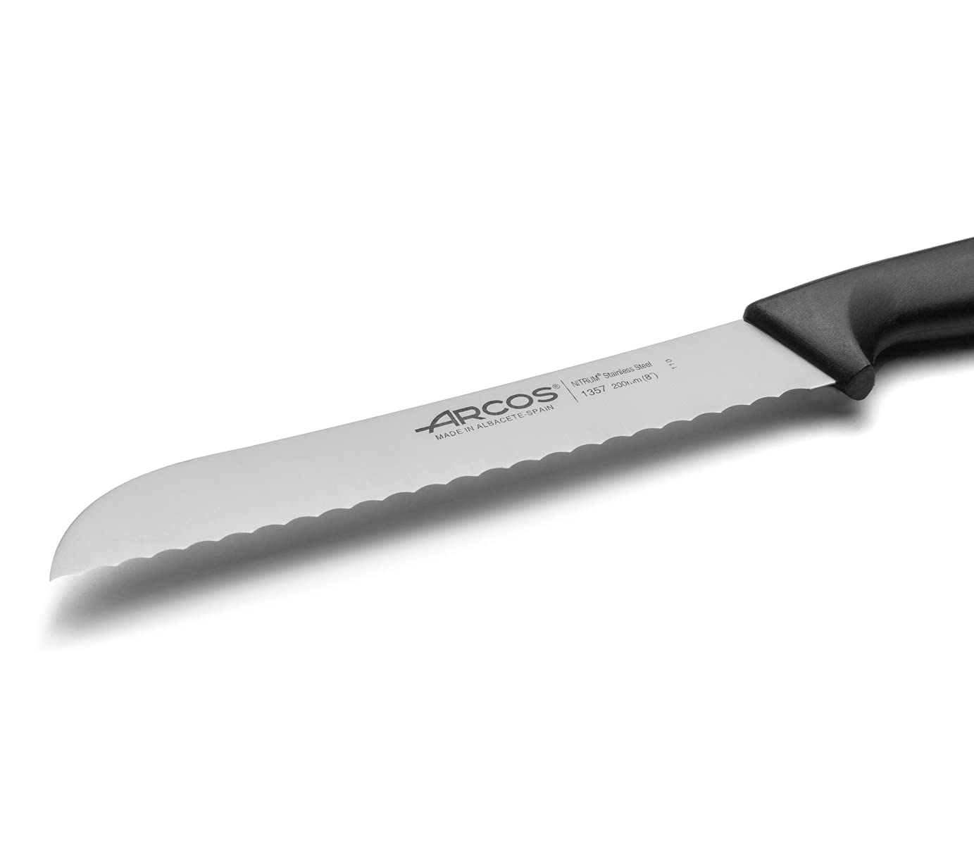 Arcos Couteau à Pain Nitrum 20 Cm – Lame En Acier Inoxydable Forgé, Manche En Polyoxyméthylène (POM) – Série Terranova, Fabrication Robuste