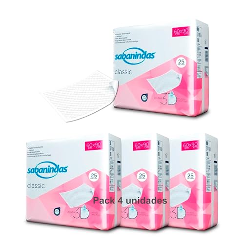 INDAS - SABANINDAS NORMAL 60X90 25 U - Pack de 4 Unidades - 100 Unidades en total