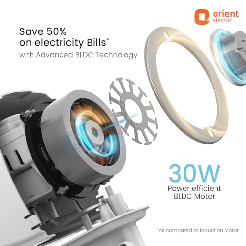 Image of Orient Electric Harrier BLDC Stand Fan with Remote | Energy Saving Fan, Whisper Quiet 52 dB Operation | 90 Oscillation, Tilt & Height Adjustment | 2 Year Warranty, White