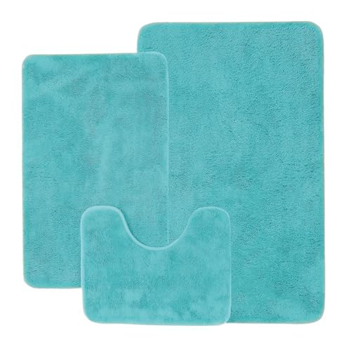 DRAYMAT バスマットセット 3点セット 浴室・トイレ・キッチン用 3てんセット(50×80cm長方形＋40×60cm長方形＋40×50cm U字形)