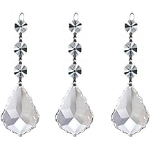 3pcs Spectra Replacement Clear Chandelier Pendeloque Crystal Prisms Octagon Crystal Bead for Lamp Decoration